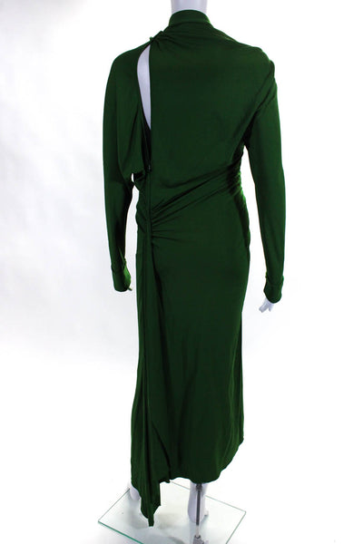 Victoria Beckham Womens Green Cold Shoulder Long Sleeve Gown Dress Size 8