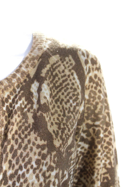 Escada For Neiman Marcus Womens Brown Wool Printed Cardigan Tank Top Set Size 34