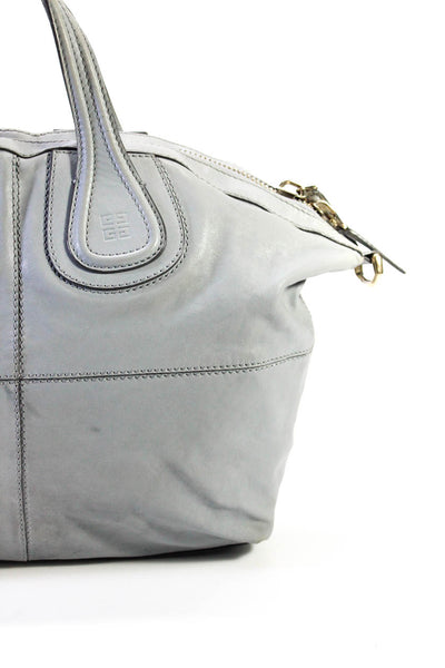 Givenchy Womens Leather Zip Up Nightingale Gray Large Shoulder Bag Handbag