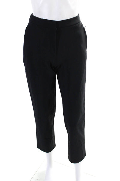 Lululemon Womens Zipper Fly Mid Rise Pleated Straight Leg Pants Black Size 4