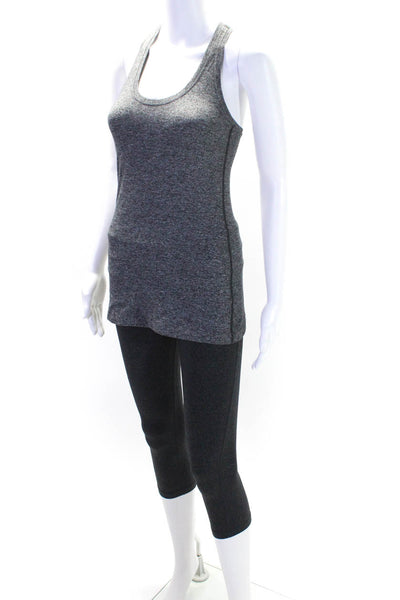 Lululemon Womens Scoop Neck Racerback Tank Leggings Set Gray Size 4