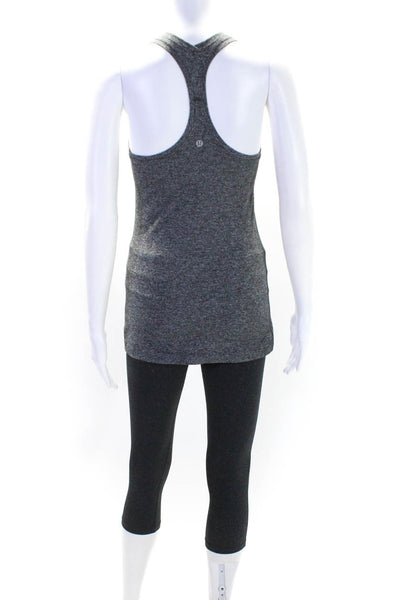 Lululemon Womens Scoop Neck Racerback Tank Leggings Set Gray Size 4