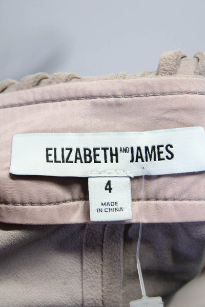 Elizabeth and James Womens Suede Whipstitch Belted Shorts Beige Pink Size 4