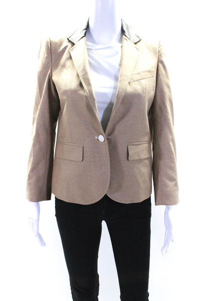 Boy. Band Of Outsiders Women's Long Sleeves Lined One Button Blazer Beige Size 2