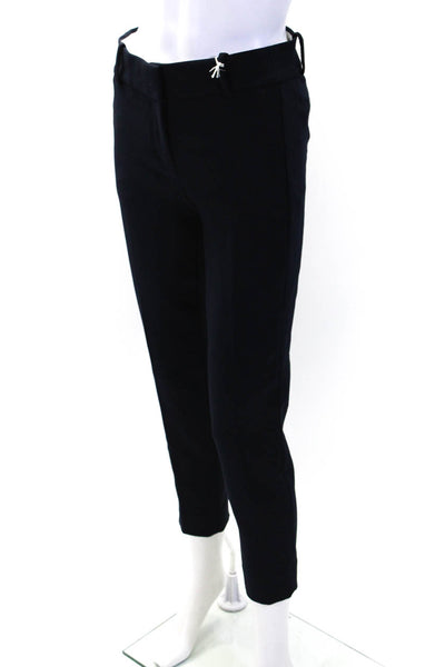 J Crew Women's Hook Closure Flat Front Straight Leg Dress Pant Navy Blue Size 0