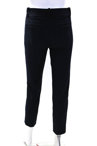 J Crew Women's Hook Closure Flat Front Straight Leg Dress Pant Navy Blue Size 0