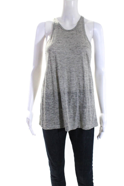 Alexander Wang Womens Linen Jersey Knit Scoop Neck Tank Top T-Shirt Gray Size P