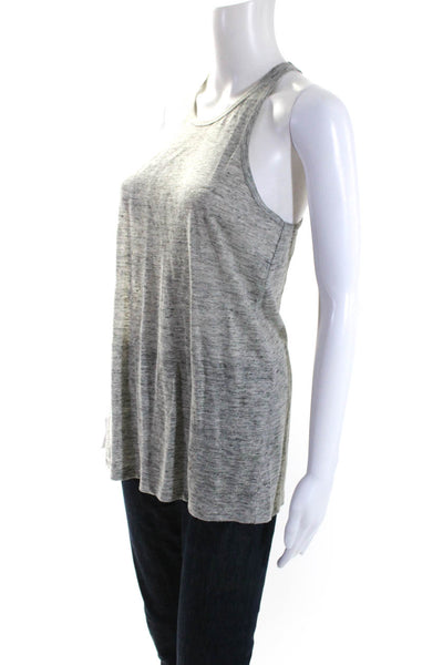 Alexander Wang Womens Linen Jersey Knit Scoop Neck Tank Top T-Shirt Gray Size P