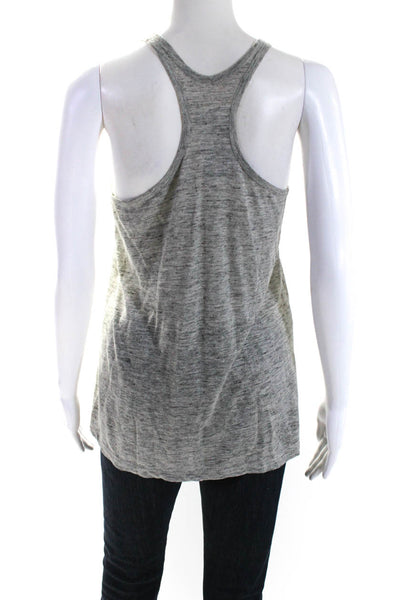 Alexander Wang Womens Linen Jersey Knit Scoop Neck Tank Top T-Shirt Gray Size P