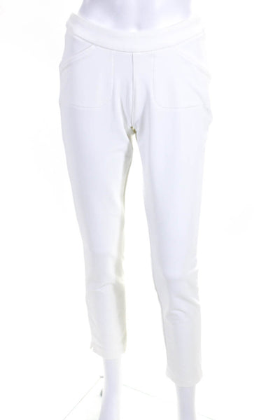 Peter Millar Womens Side Zip Mid Rise Straight Leg Trouser Pants White Size 0