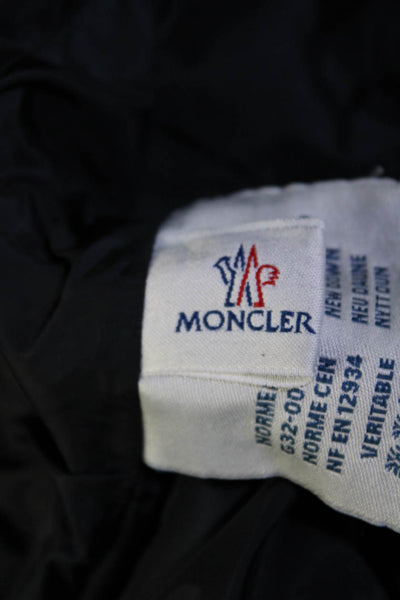 Moncler Womens Hooded Full Zipper Long Sleeves Puffer Coat Black Size 3