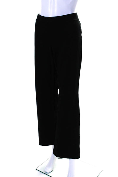 Eileen Fisher Womens Elastic Waistband High Rise Straight Pants Black Medium