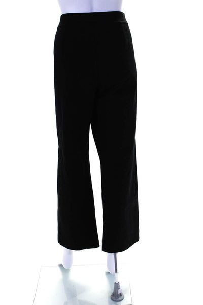 Eileen Fisher Womens Elastic Waistband High Rise Straight Pants Black Medium