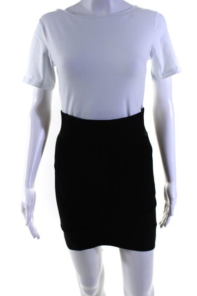 BCBGMAXAZRIA Womens Unlined Tulip Hem Short Stretch Bandage Skirt Black Size M