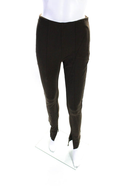 Anine Bing Womens Knit High Rise Zip Up Slim Cut Leggings Pants Brown Size 38