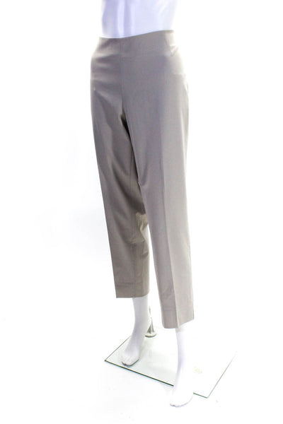 Lafayette 148 New York Women's Flat Front Straight Leg Dress Pant Beige Size 12