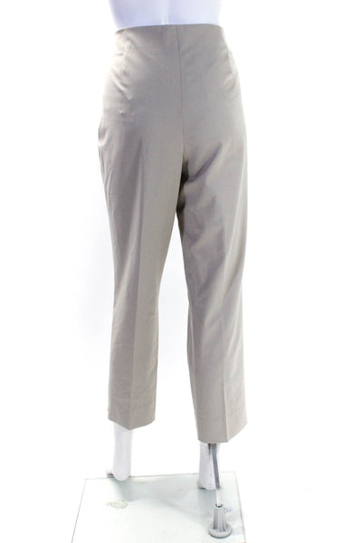 Lafayette 148 New York Women's Flat Front Straight Leg Dress Pant Beige Size 12