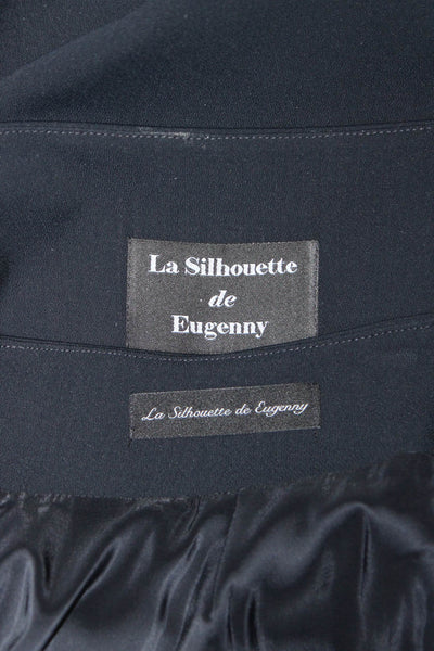 La Silhouette de Eugenny Women's Scallop Edge Two Piece Suit Black Size M