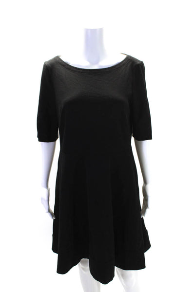 Kate Spade New York Womens Lace Up Back Scoop Neck A Line Dress Black Size XL