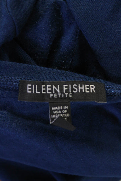 Eileen Fisher Womens Half Sleeve Scoop Neck Knee Length Shirt Dress Blue Size PL