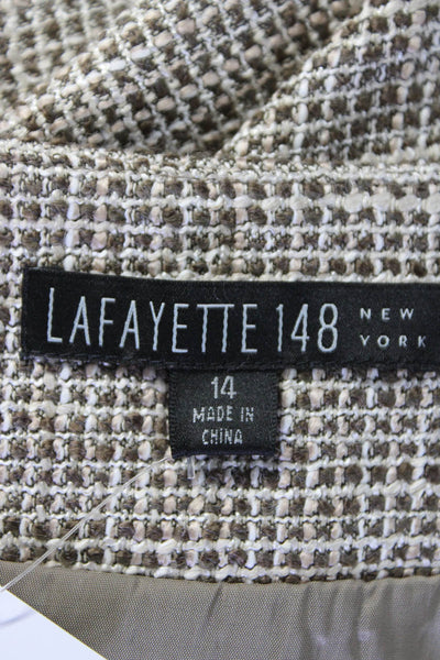 Lafayette 148 New York Womens Side Zip Knee Length Knit Pencil Skirt Brown 14