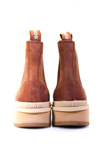 Sorel Women's Round Toe Pull-On Water Proof Rubber Sole Ankle Boot Camel Size 7