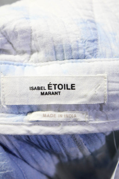 Etoile Isabel Marant Womens Tie Dye Belted Straight Casual Pants Blue Size EUR38