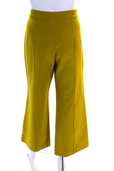 S Max Mara Womens Mid Rise Wide Leg Pleated Pants Yellow Size 8