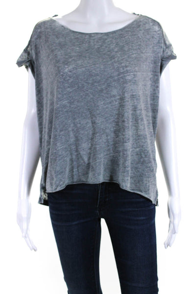 Allsaints Womens Cotton Round Neck Short Sleeve Pullover T-Shirt Gray Size M