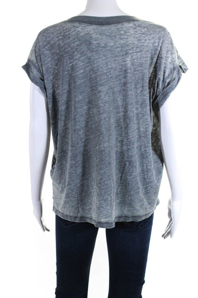 Allsaints Womens Cotton Round Neck Short Sleeve Pullover T-Shirt Gray Size M