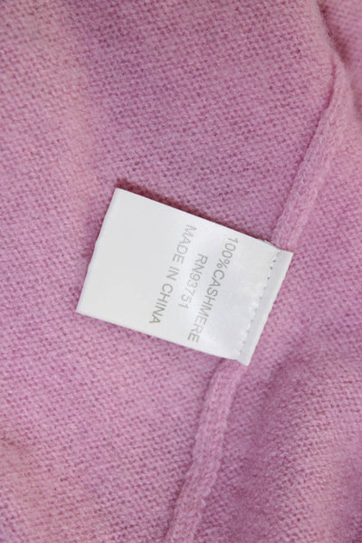 IN Cashmere Womens V Neck Oversize Pullover Sweater Pink Cashmere Size Large