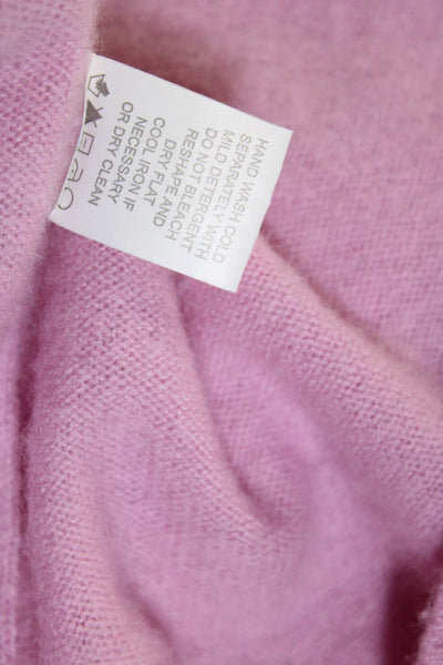 IN Cashmere Womens V Neck Oversize Pullover Sweater Pink Cashmere Size Large