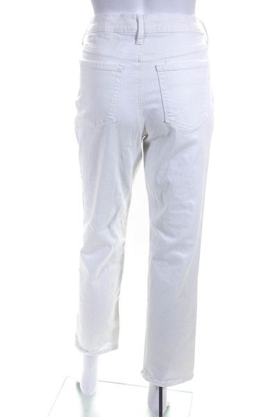 Pilcro Womens Mid Rise Slim Straight Ankle Jeans Pants White Size 8