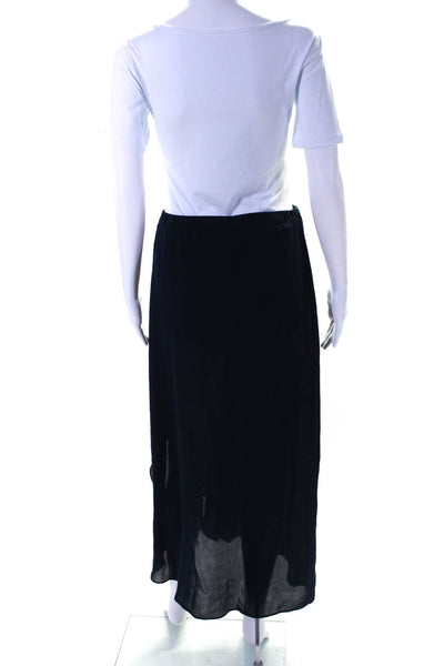 Haute Hippie Womens Silk Elastic Waist Asymmetric Maxi Skirt Blue Size S