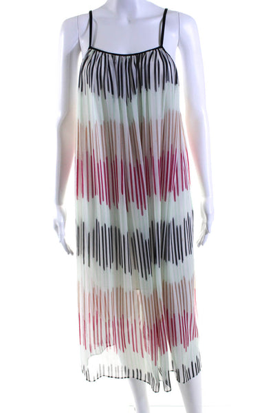 Alice + Olivia Womens Striped Print Round Neck A-Line Dress Multicolor Size XS