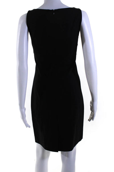 Theory Womens Wool Boat Neck Sleeveless Sheath Dress Black Size 0