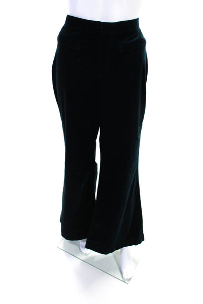 Pilcro Womens Mid Rise Wide Leg Flare Velvet Pull On Pants Dark Blue Size 29