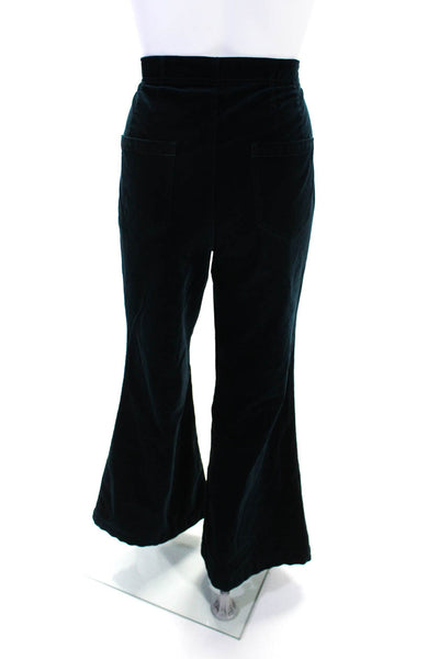 Pilcro Womens Mid Rise Wide Leg Flare Velvet Pull On Pants Dark Blue Size 29