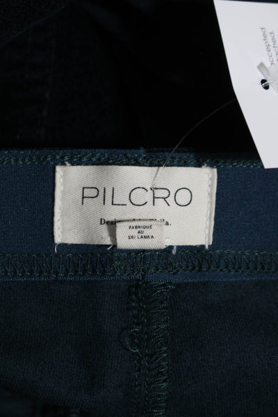 Pilcro Womens Mid Rise Wide Leg Flare Velvet Pull On Pants Dark Blue Size 29