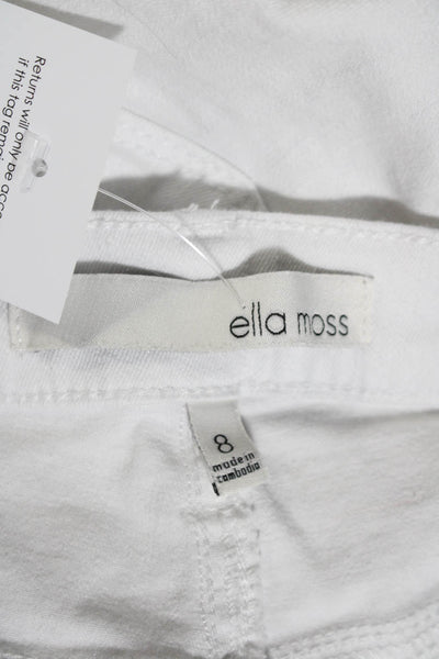 Ella Moss Womens Mid Rise Slim Leg Skinny Ankle Jeans Pants White Size 8