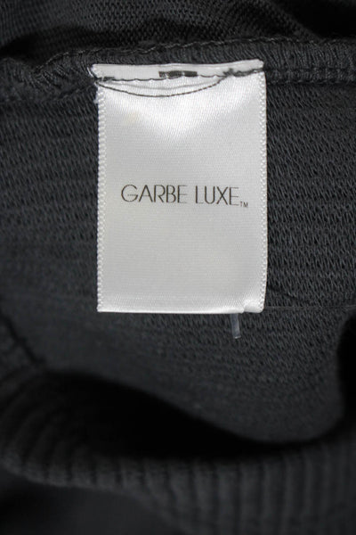 Garbe Luxe Womens Cotton Ribbed Long Sleeve Turtleneck Top Gray Size S