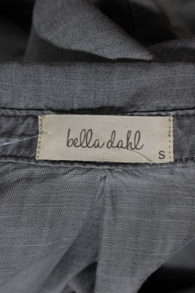 Bella Dahl Womens Long Sleeve Button Down Casual Collared Shirt Gray Size S