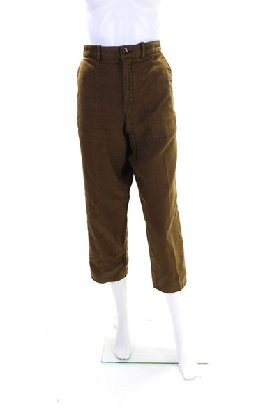 Chloe Womens Cotton High Rise Straight Leg Pants Brown Size 40