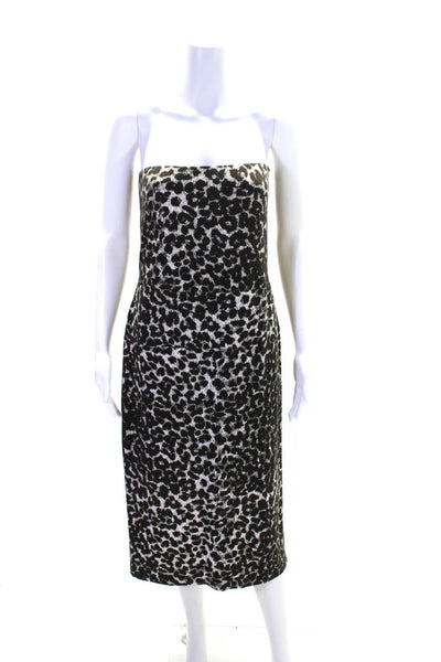 Norma Kamali Women's Square Neck Sleeveless Slit Hem Animal Print Dress Size XL