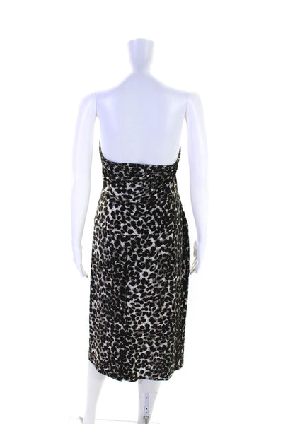 Norma Kamali Women's Square Neck Sleeveless Slit Hem Animal Print Dress Size XL