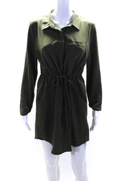 Olive and Oak Womens Long Sleeves Button Down Dress Olive Green Size Medium