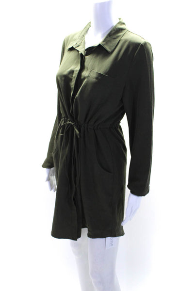 Olive and Oak Womens Long Sleeves Button Down Dress Olive Green Size Medium