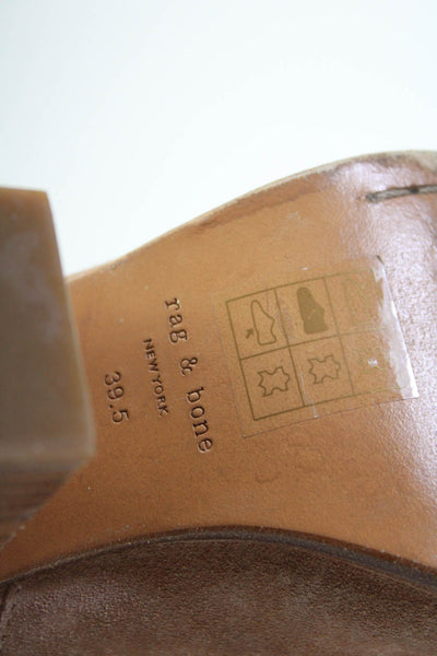 Rag & Bone Womens Suede Zip Up Short Newbury Ankle Boots Beige Size 39.5 9.5