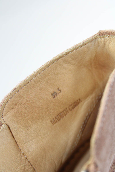 Rag & Bone Womens Suede Zip Up Short Newbury Ankle Boots Beige Size 39.5 9.5