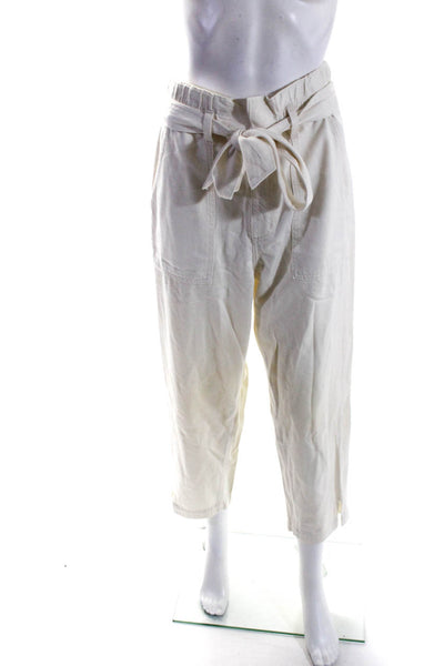 AG Adriano Goldschmied Womens Cream Cotton High Rise Straight Leg Pants Size 27R